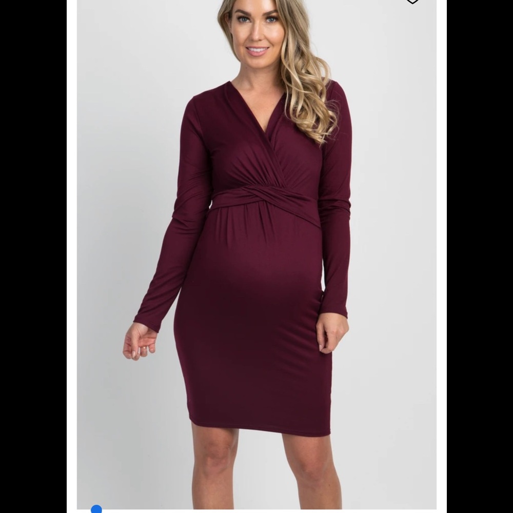 PinkBlush Burgundy Long Sleeve Maternity/Nursing